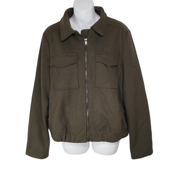 Current Air Los Angeles Jacket Olive Green Bomber Style Size Large - Picture 1 of 10